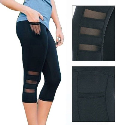Women's Capri Gym Leggings – Stretch Fitness Yoga Pants (Calf Length)