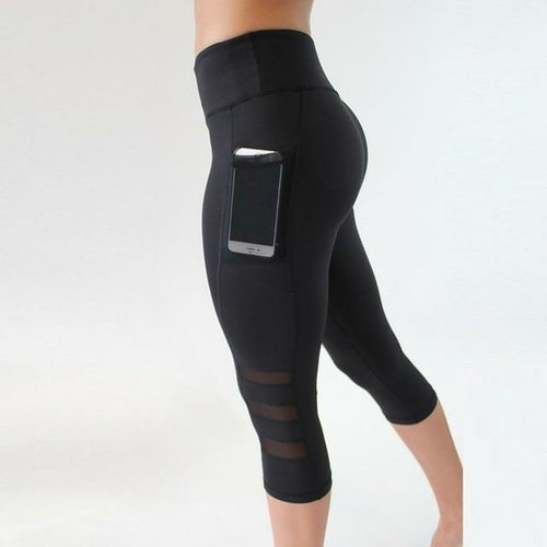 Women's Capri Gym Leggings – Stretch Fitness Yoga Pants (Calf Length)