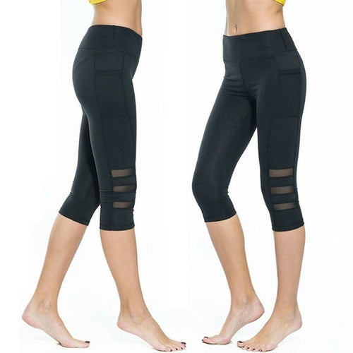 Women's Capri Gym Leggings – Stretch Fitness Yoga Pants (Calf Length)