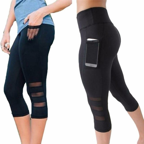 Women's Capri Gym Leggings – Stretch Fitness Yoga Pants (Calf Length)