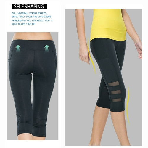 Women's Capri Gym Leggings – Stretch Fitness Yoga Pants (Calf Length)