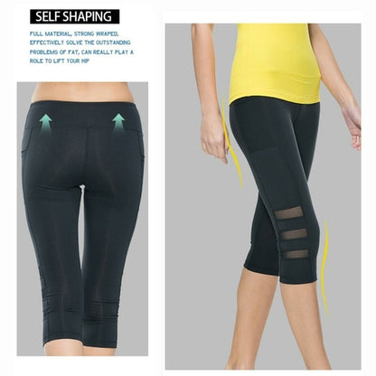Women's Capri Gym Leggings – Stretch Fitness Yoga Pants (Calf Length)